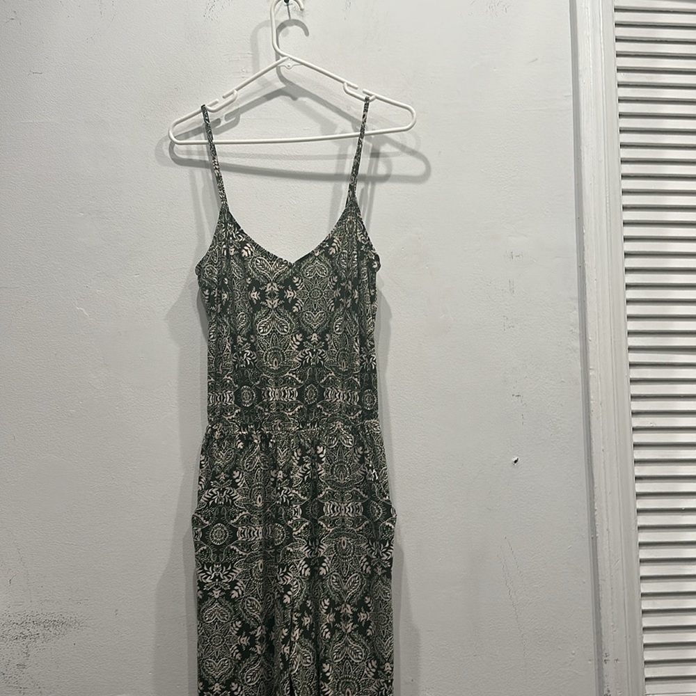 Show Me Your Mumu Cooper Green white paisley Jumpsuit pockets size small - Picture 3 of 13